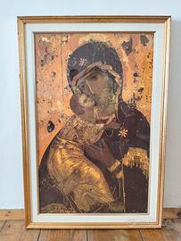 RIPRODUZIONE MADONNA DI VLADIMIR CON CORNICE