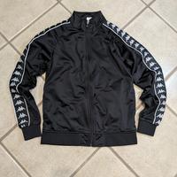 Felpa Kappa nera con zip banda logo sulle maniche