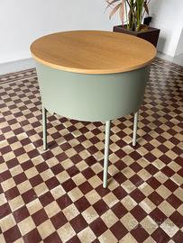 portavasi altea tonda con vassoio legno