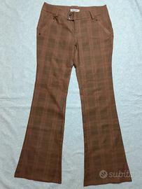 Pantaloni vintage Y2K A Zampa a Quadri Tartan – ta