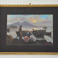 A. Pontillo – Dipinto olio su tavola – Pesca