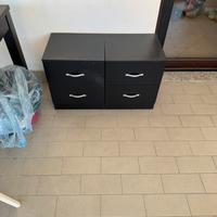 Comodini neri con 2 cassetti – Set da 2