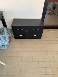 Comodini neri con 2 cassetti – Set da 2