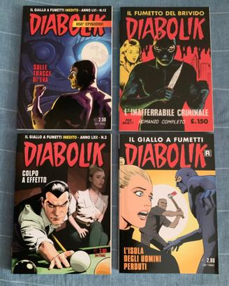 Lotto 4 fumetti da collezione Diabolik