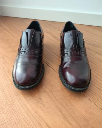 Scarpe Tod's Oxford slip-on in pelle bordeaux 38
