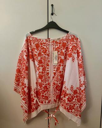 Kimono/Blusa a poncho floreale di Camomilla Italia