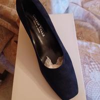 Cinzia Valle Scarpa donna camoscio blu 37,5, NUOVA