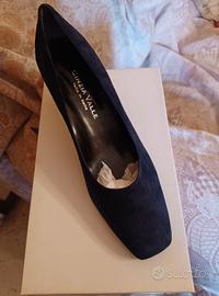 Cinzia Valle Scarpa donna camoscio blu 37,5, NUOVA