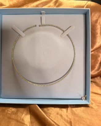 Girocollo con brillante punto luce 0.50 oro bianco
