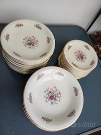 Servizio piatti vintage 12 persone floreale
