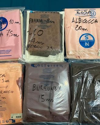 lotto di 102,5m di stoffe per fodera vintage