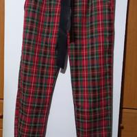 Pantaloni XL rosso verde nero tartan