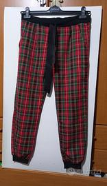 Pantaloni XL rosso verde nero tartan