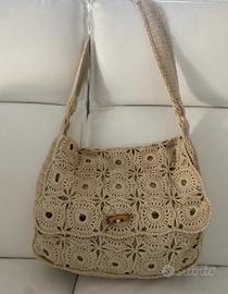 Borsa ad uncinetto Écru