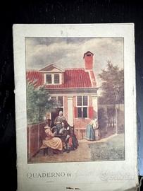 Quaderno scolastico Pieter dr Hooch anni 60 