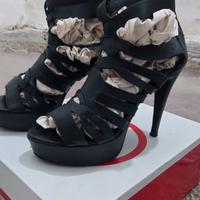 decoltè neri pelle tacco 12