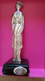 Statuetta geisha laminata argento F.O