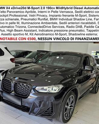 BMW X4 20d M-Sport Tetto Navi CAM LED Clima3Zone M