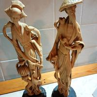 Statue orientali in avoriolina vintage