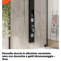 Pannello colonna doccia nero evidenza ares deghi