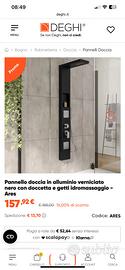 Pannello colonna doccia nero evidenza ares deghi
