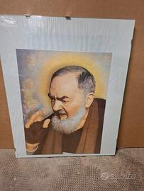 Quadro religioso Padre Pio con cornice 
