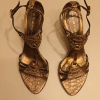 Sandali in pelle color bronzo