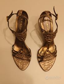 Sandali in pelle color bronzo