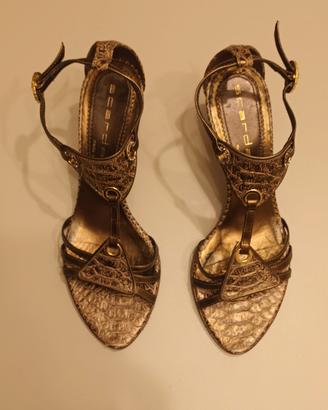 Sandali in pelle color bronzo