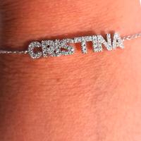 Bracciale nome Cristina in oro 18Kt e Diamanti 