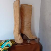 stivali in camoscio miele vintage anni 70 n.36 