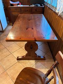 Tavolo e 6 sedie legno massello per tavernetta