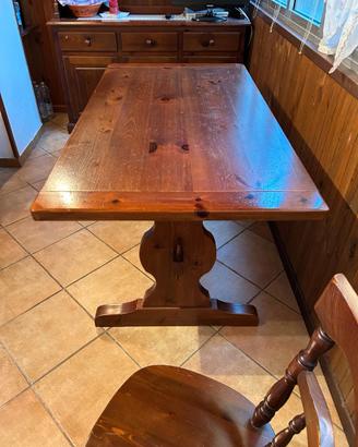 Tavolo e 6 sedie legno massello per tavernetta