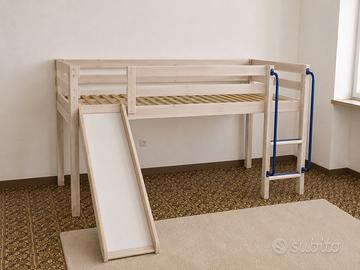 Letto a soppalco con scivolo