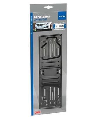 Portatarga Anteriore in Acciaio Nero