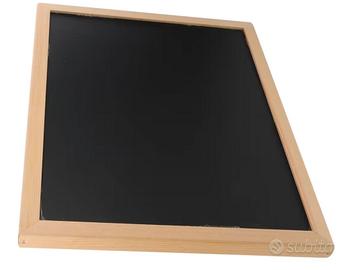 Lavagna nera in ardesia da gesso, cornice in legno