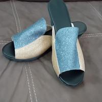 Sandali glitterati oro/argento