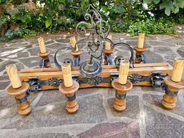 lampadario ferro battuto