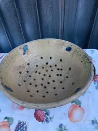 Antico scola piatti maiolica terracotta Caltagiron