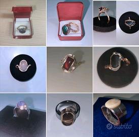Collezione di 9 anelli con pietre Trento