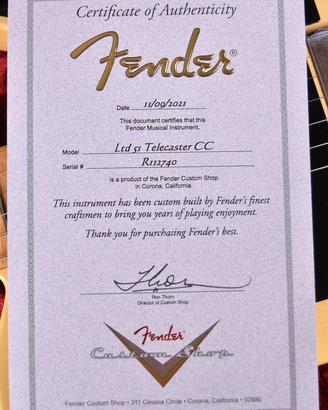 Telecaster 51 Custom shop ltd closed Classic