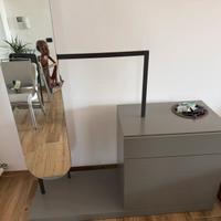 Comode con cassettiera specchio e appendabiti