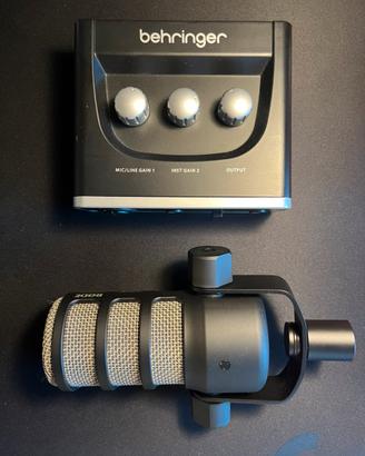 Kit RØDE PodMic + Scheda Audio Behringer UM2