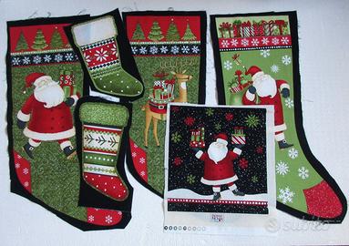 Tessuto scampoli di calze natalizie. Debbie Mumm.