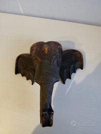 Scultura elefante in legno d'ebano