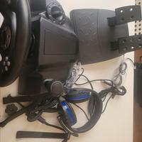 volante pedali e cuffie per play station 