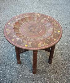 Tavolino Benares indiano (vassoio ottone gambe leg