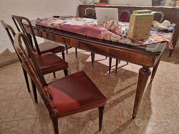 Modernariato anni 50 tavolo e buffet chippendale