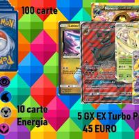 Pokémon GCC: 100 carte, 10 Energia, 5 rare GX EX