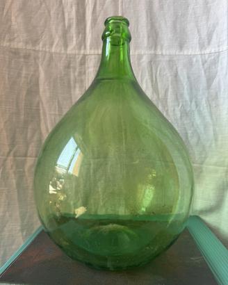 Damigiana vetro verde vintage
